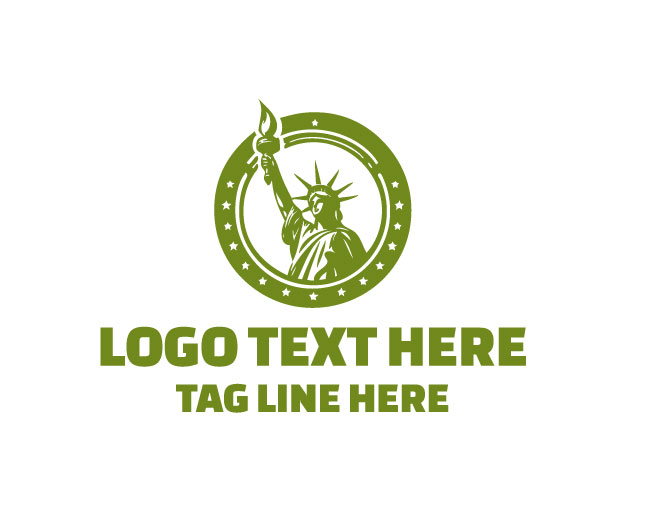 Liberty Statue Torch Light Logo