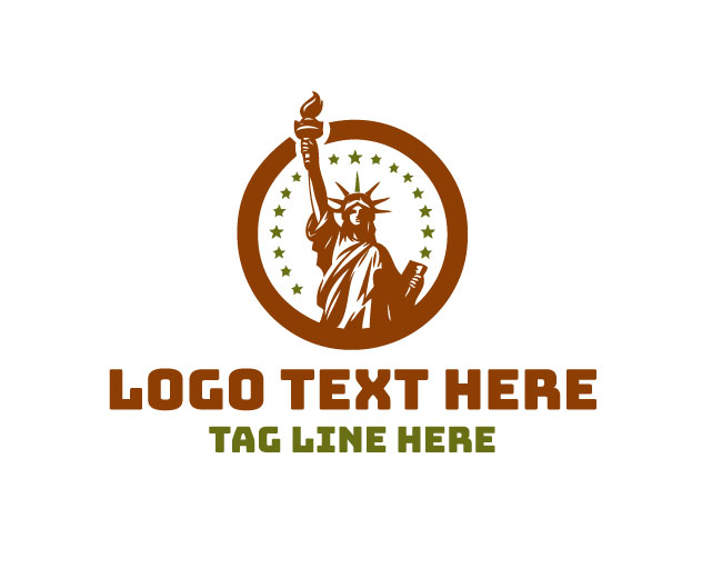 Liberty Statue Silhouette Icon Logo