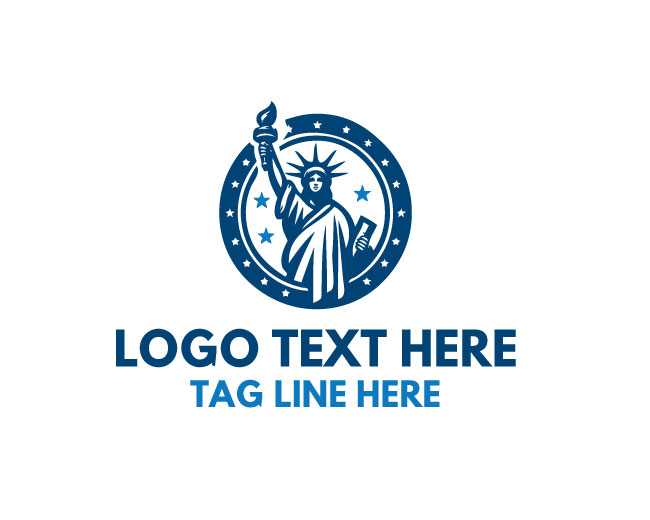  Liberty Statue Circle tourch Logo