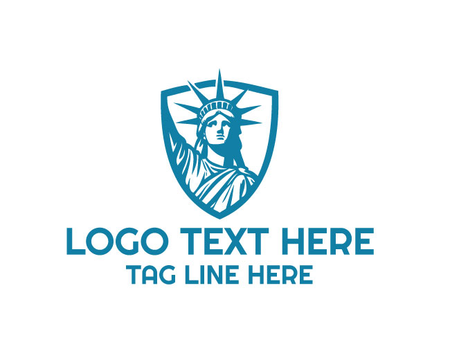 Liberty Statue shield crown Logo