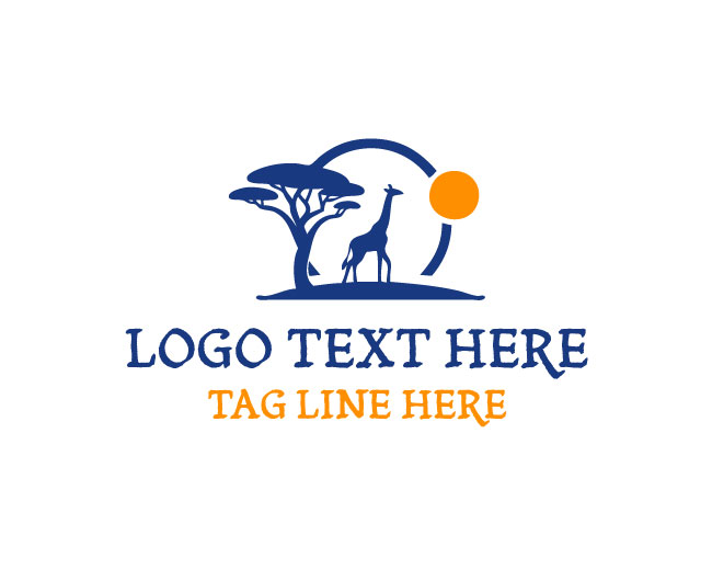 Giraffe Wild Safari Logo