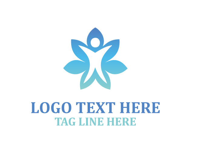 Blue Flower People Petal Logo