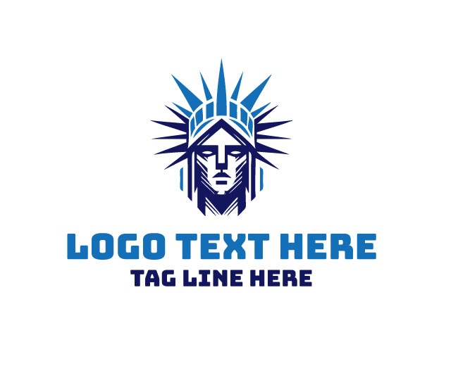 Geometric Liberty Statue Logo