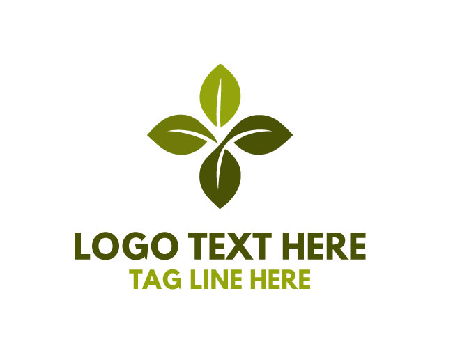 Abstract Leaf Soft Green Logo