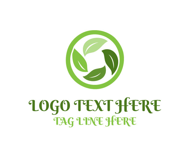 Abstract Leaf Eco Wave Logo