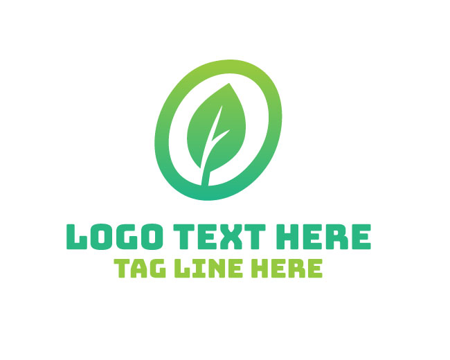 Abstract Leaf Green Touch Logo