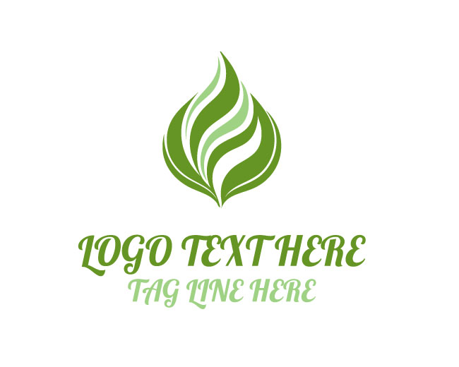 Abstract Leaf Green Bloom Logo