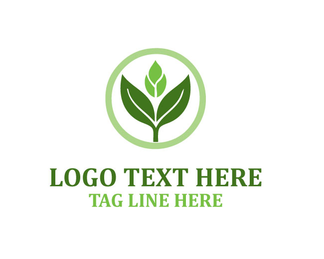 Abstract Leaf Eco Rise Logo