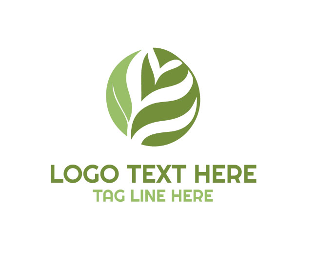 Abstract Leaf Green Spirit Logo