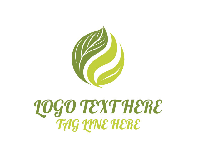 Abstract Leaf Green Flow Logo