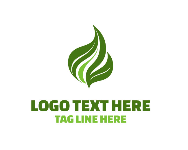 Abstract Leaf Green Pulse Logo