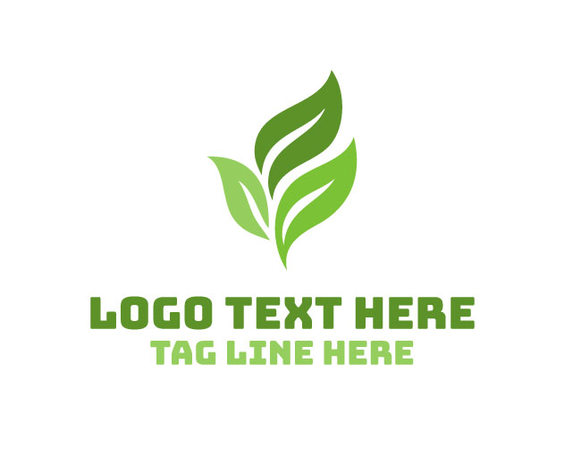 Abstract Leaf Clean Wave Logo