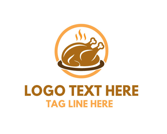 Cooked Turkey Chicken Roasted Meal Logo