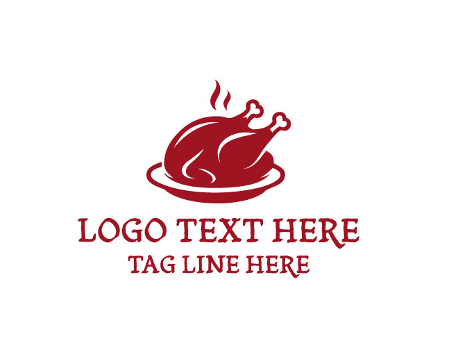 Cooked Turkey Chicken Grilled Style Logo