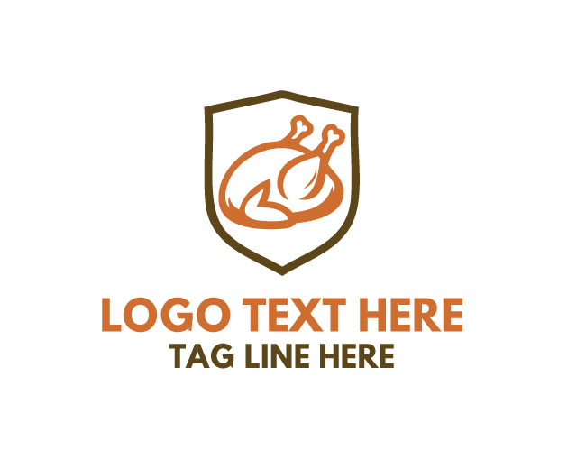 Cooked Turkey shield Chicken Dish Logo