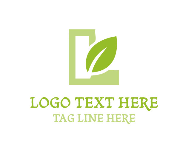 Abstract Leaf Natural Letter L Logo