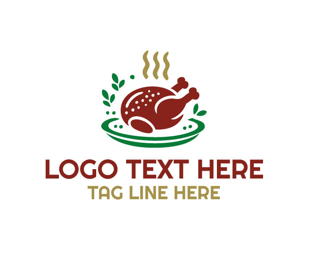 Cooked Turkey Chicken Spicy Meal Logo
