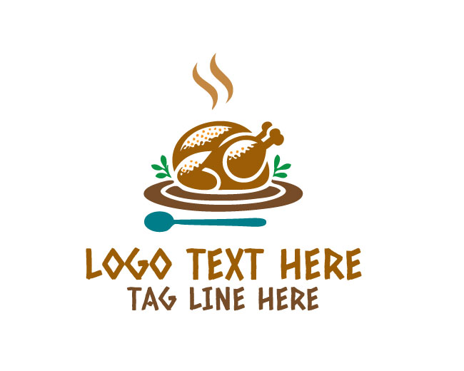 Cooked Turkey Chicken Restaurant Dish Logo