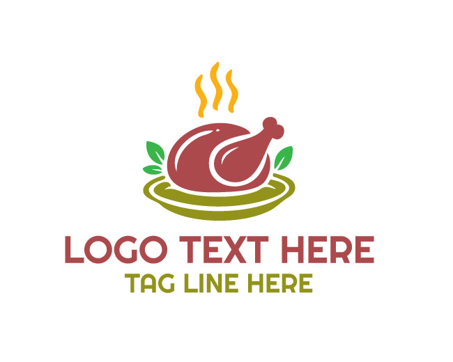 Cooked Turkey Chicken Fresh Cooking Logo