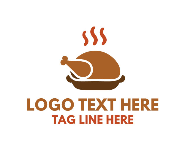 Cooked Turkey Chicken Hearty Meal Logo