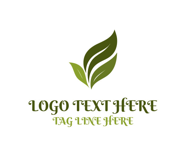 Abstract Leaf Green Spark Logo