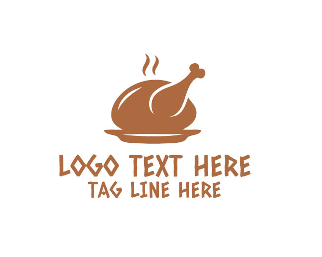  Cooked Turkey Chicken Roasted Feast Logo