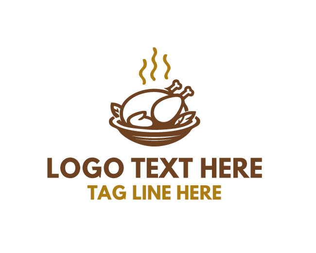 Cooked Turkey Chicken Grilled  Logo