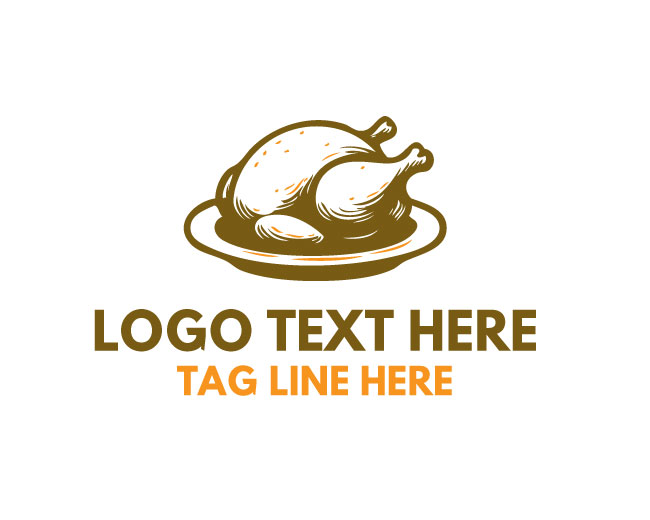 Cooked Turkey Fresh Chicken Logo