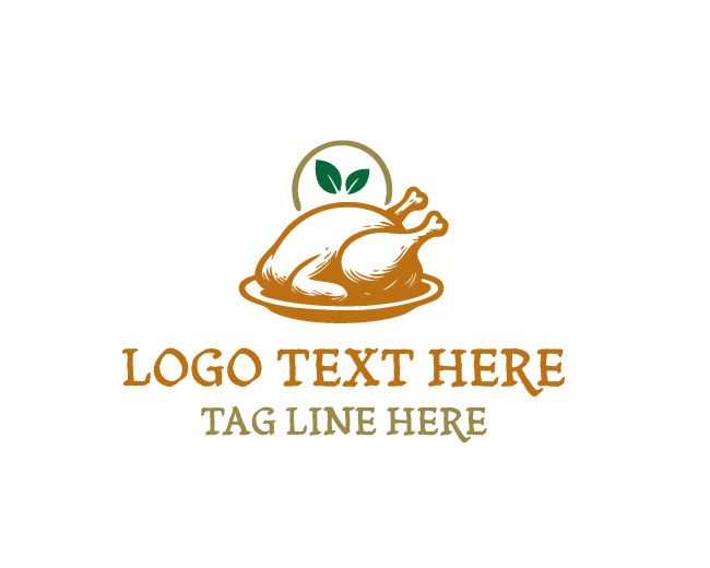 Cooked Turkey Chicken Food  Logo