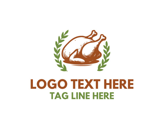 Cooked Turkey Chicken Savory Meal Logo