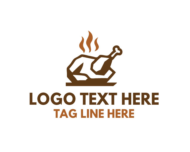 Cooked Turkey Chicken Food Service Logo