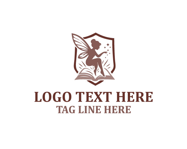 Fairy Magical Book Spell Pages Logo