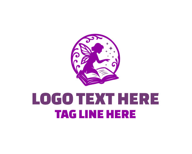 Fairy Magical Book Fantasy Tale Logo