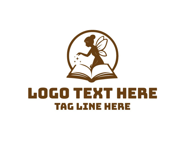 Fairy Magical Book Enchanted Light Logo