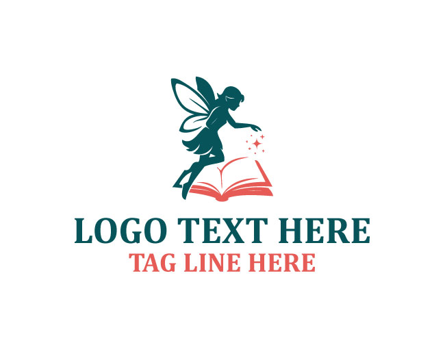 Fairy Magical Book Fantasy Light Logo
