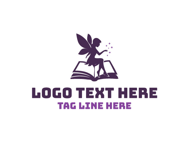 Fairy Magical Book Glowing Tale Logo