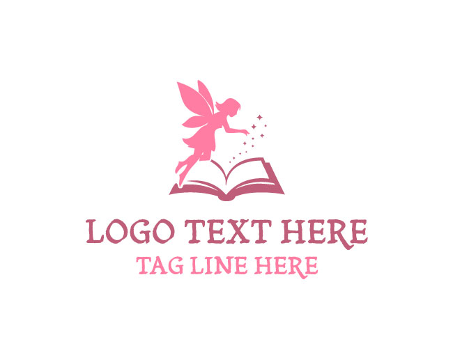  Fairy Magical Book Fairy  Logo