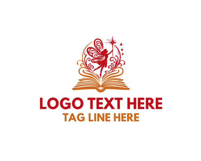 Fairy Magical Book Enchanted Spark Logo