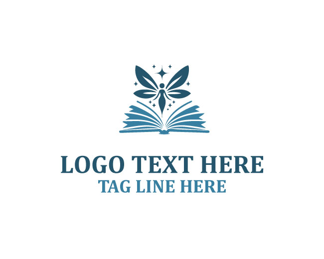 Fairy Magical Book Fantasy Spell Logo