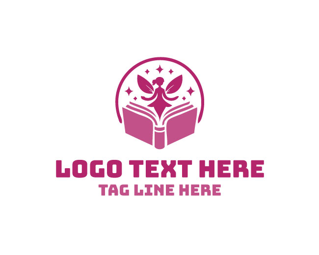 Fairy Magical Book Fairy Light Logo
