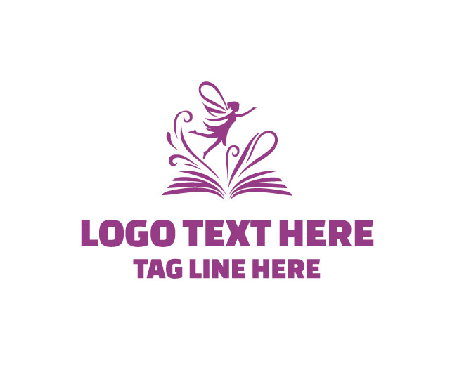  Fairy Magical Book Fantasy Dream Logo