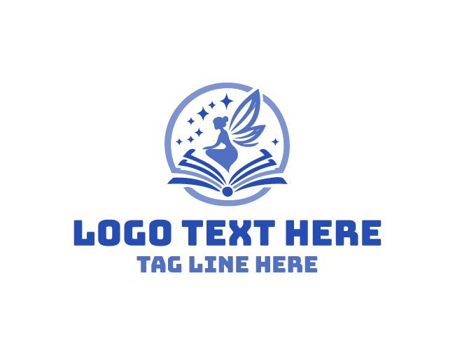 Fairy Magical Book Enchanted circle Logo