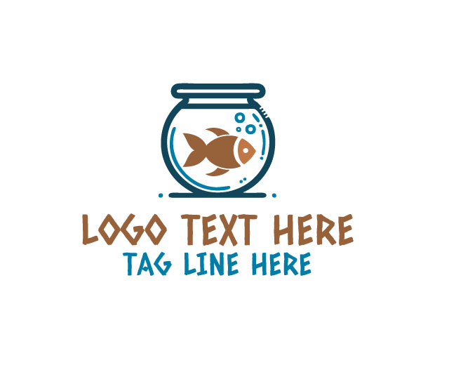 Brown Aquarium Fish Logo