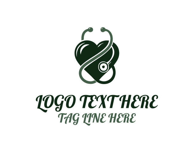 Heart Stethoscope Health Symbol Logo
