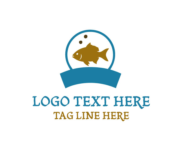 Yellow Aquarium Fish  Logo