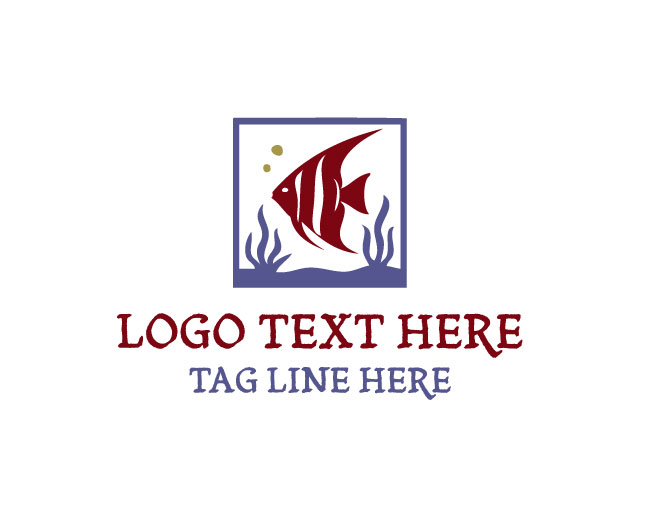 Red Aquarium Fish  Logo