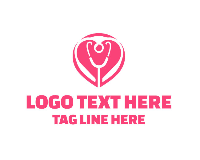 Heart Stethoscope Medical Support Logo