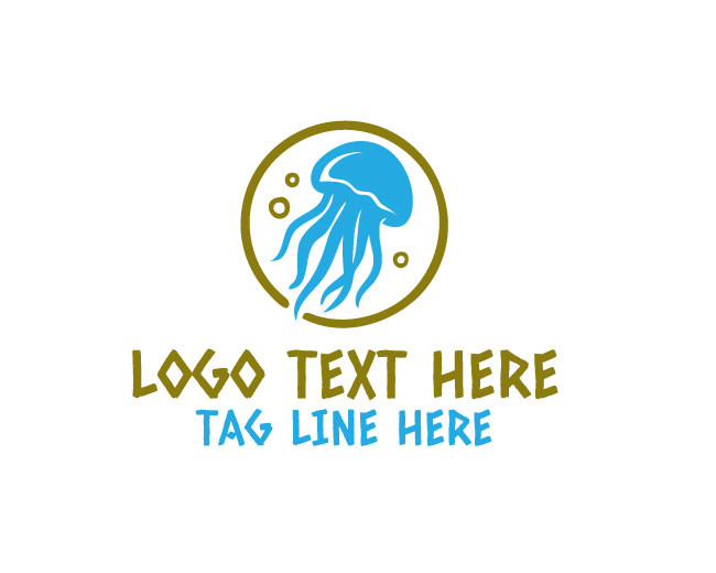 Aquarium Jelly Fish Logo