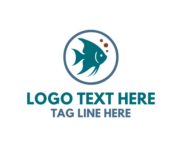 Aquarium Fish Circle Logo