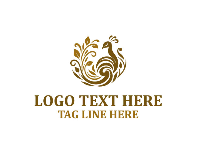 Peacock Exotic Bird Logo